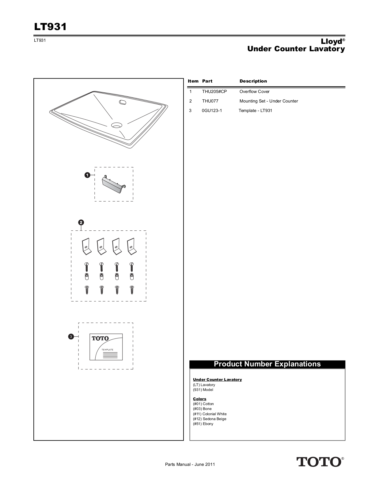 Toto LT93101 User Manual