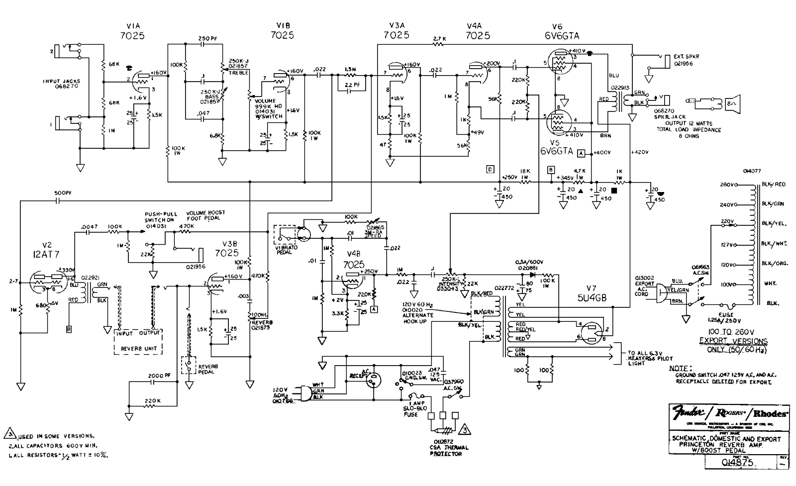 Fender Princeton-Boostpedal Schematic