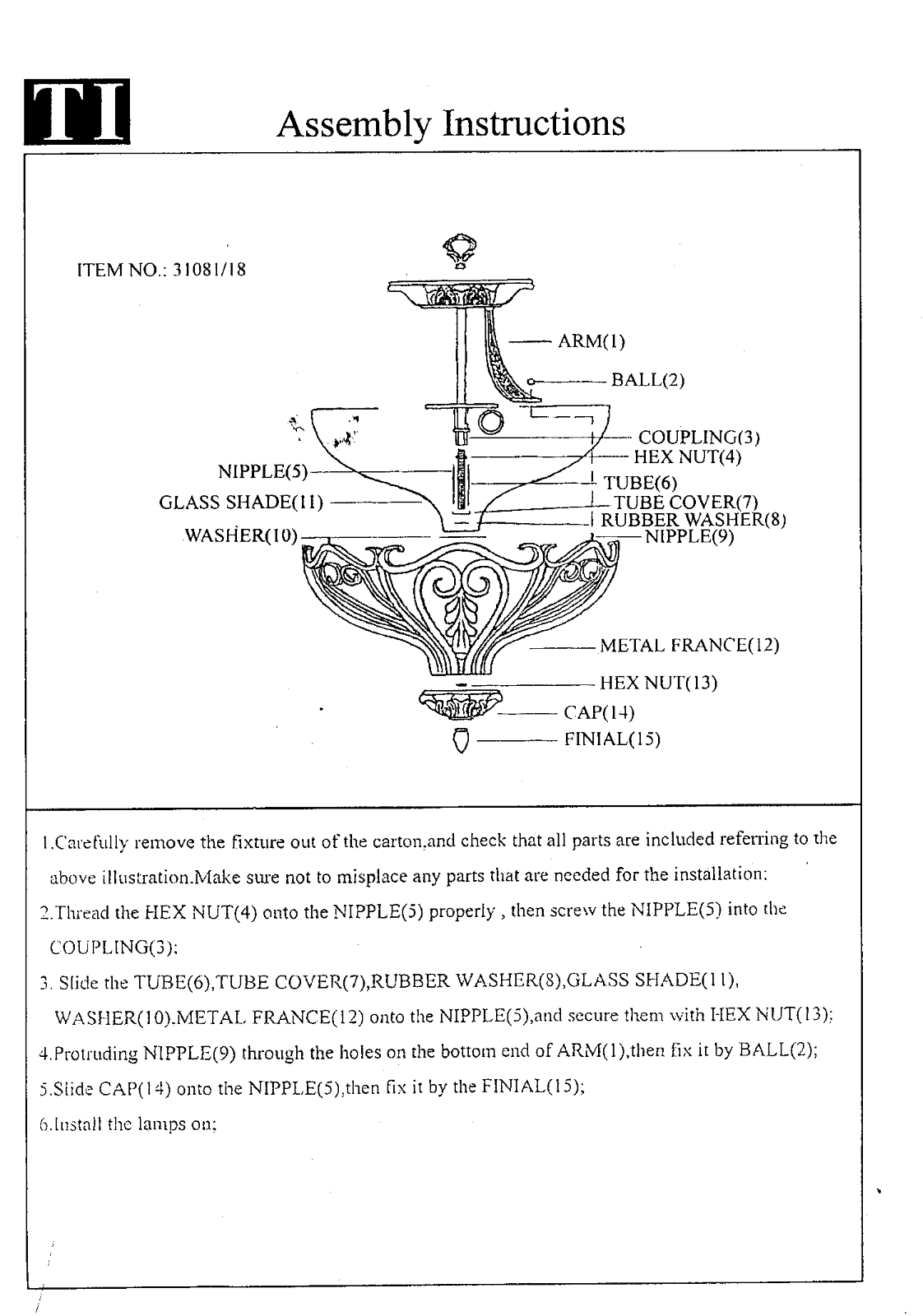 Triarch 31081-18 User Manual