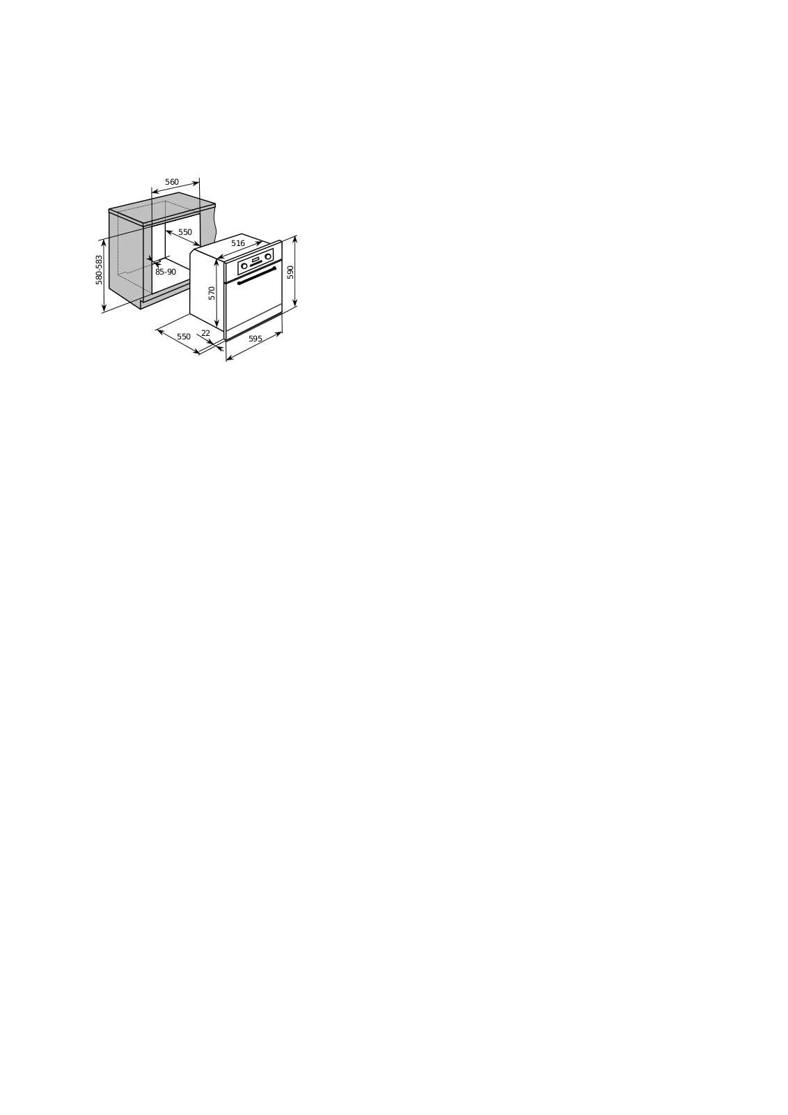 Baumatic P639BS, P639SS Technical Drawing