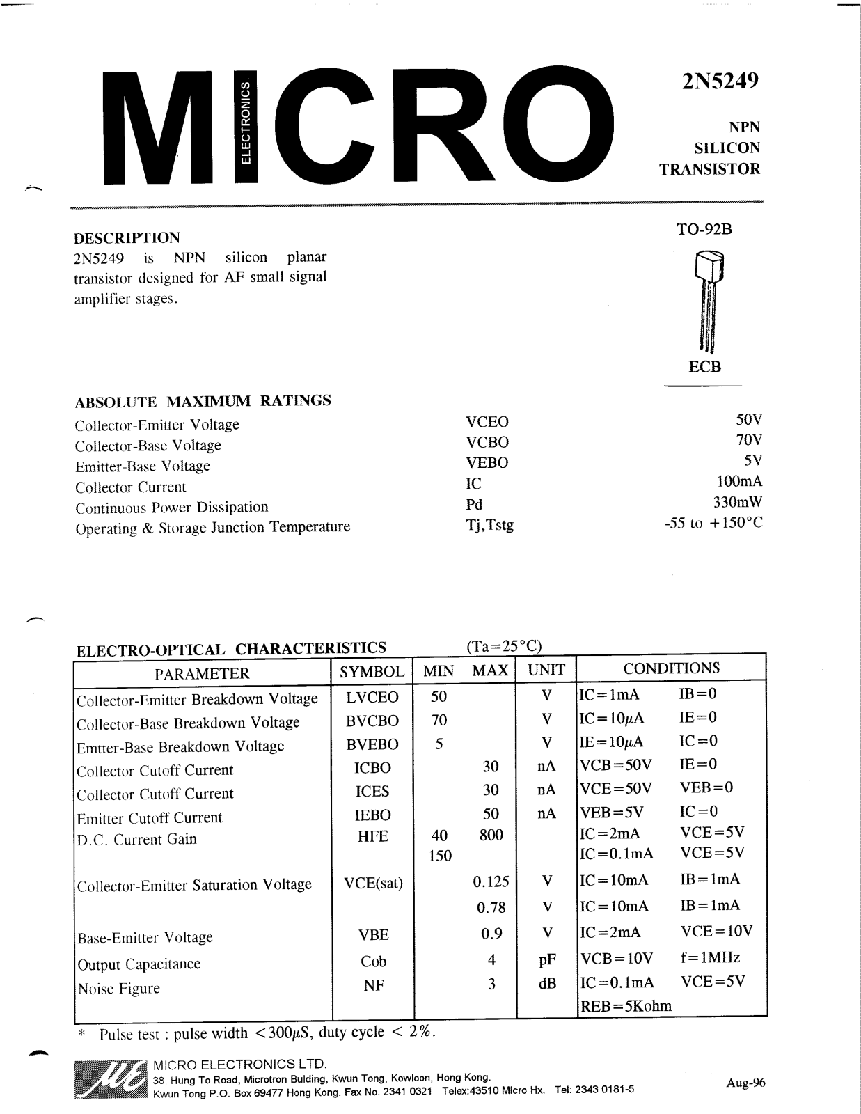 ME 2N5249 Datasheet