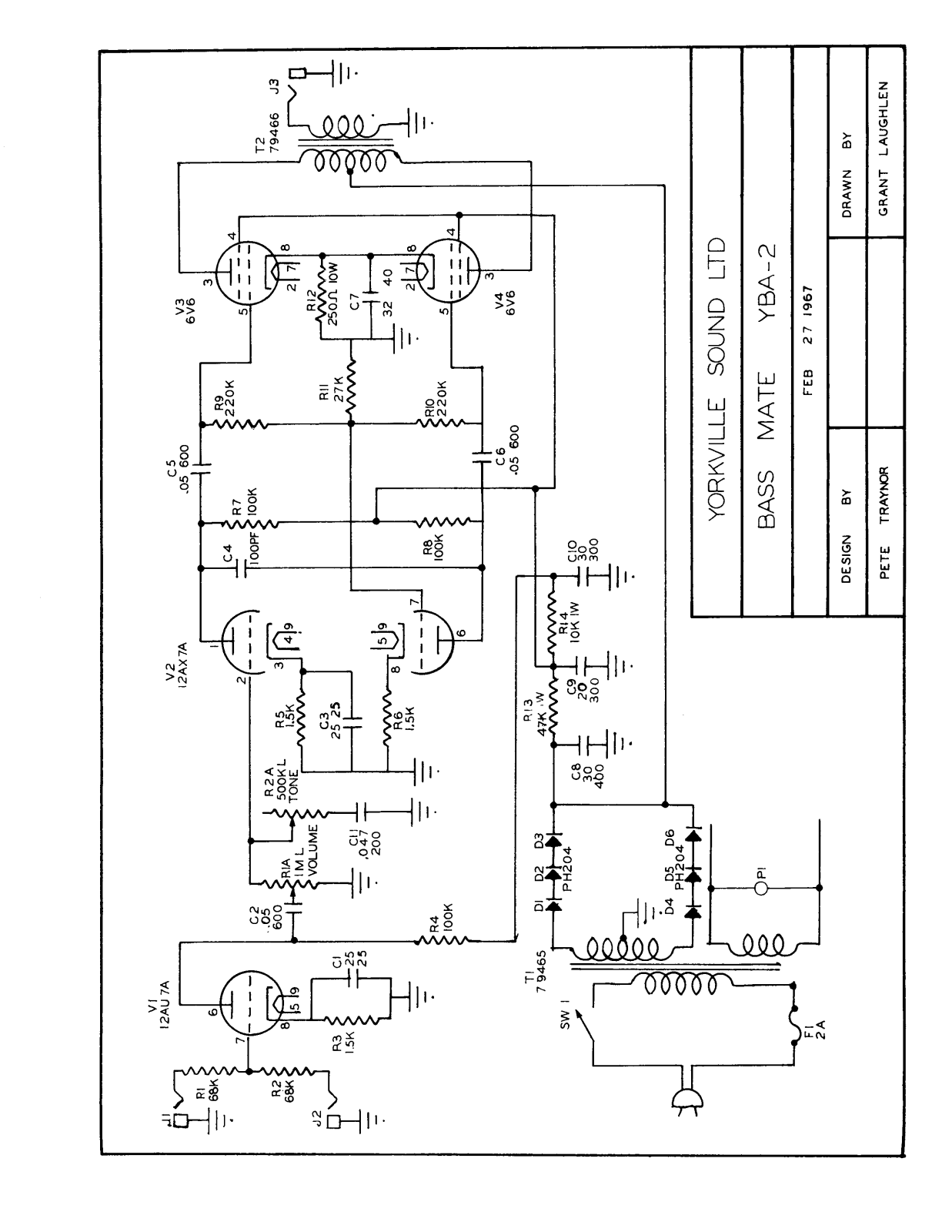 Traynor yba2 schematic