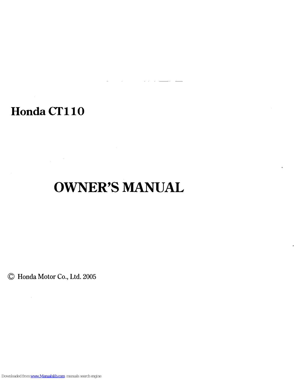 Honda CT110 (2006) Owner's Manual