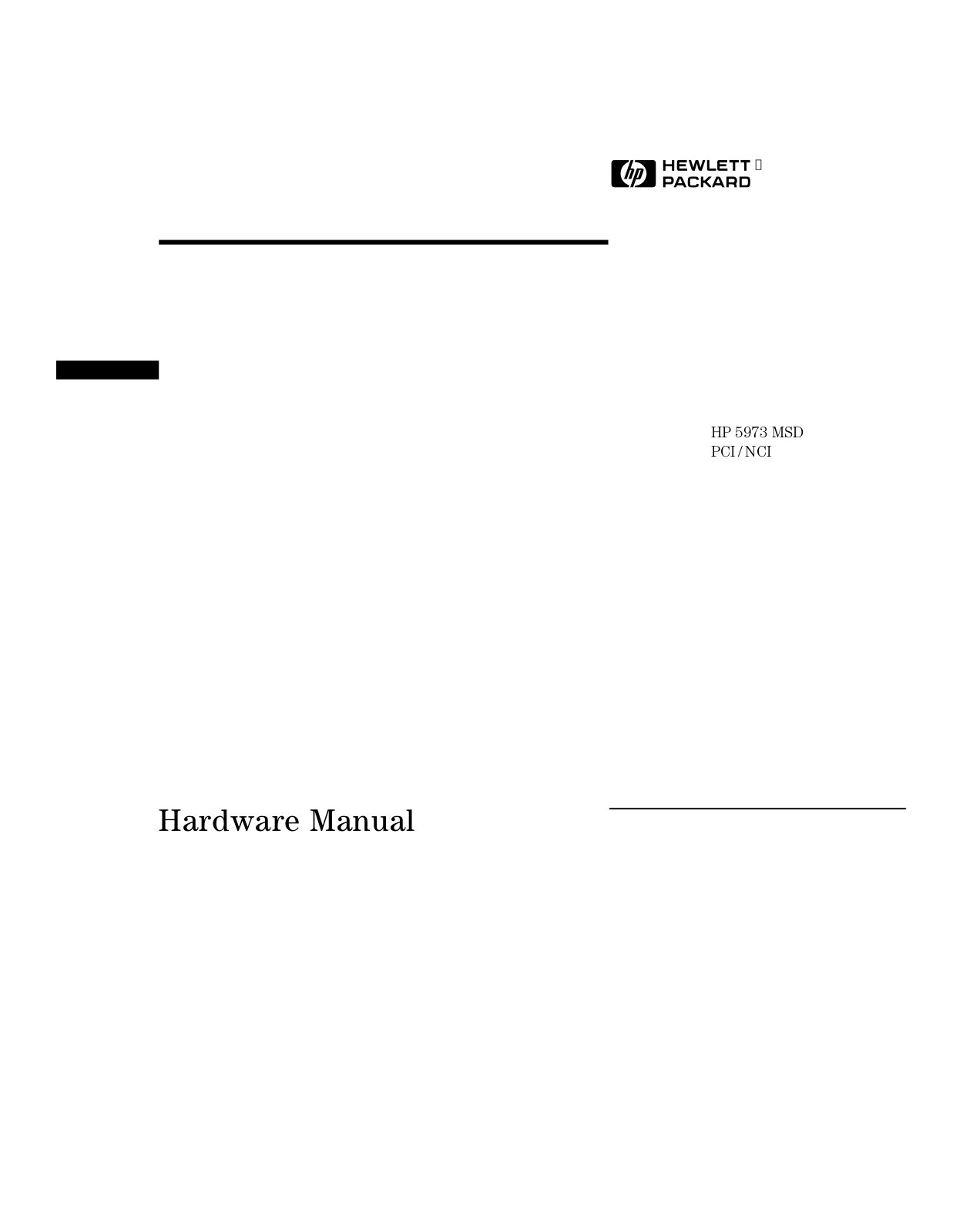 HP 5973 MSD Hardware Manual