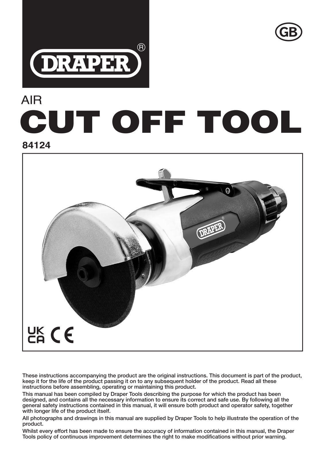Draper Tools 84124 Instructions - ManualMachine.com