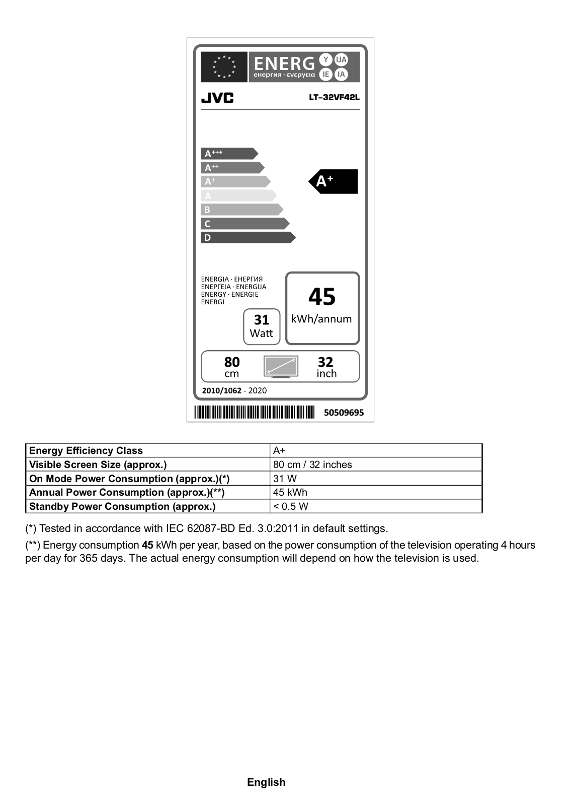 JVC LT-32VF42L User Manual