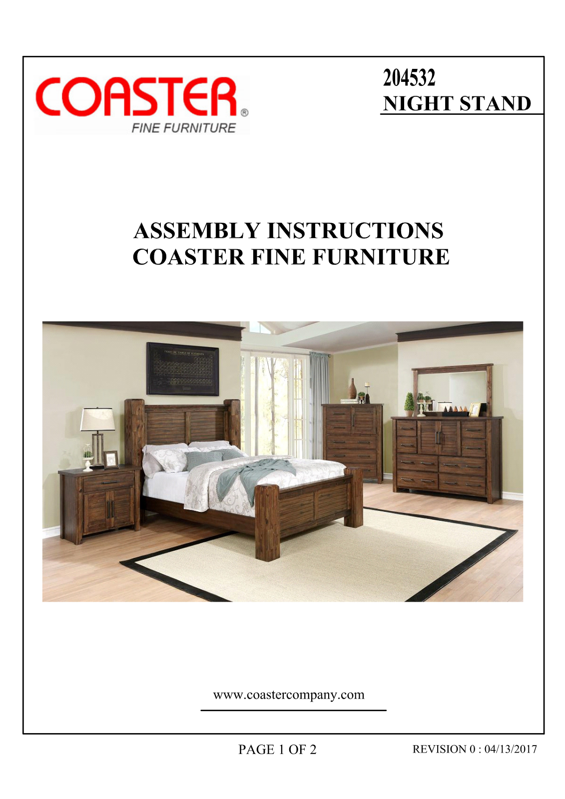 Coaster 204532 Assembly Guide