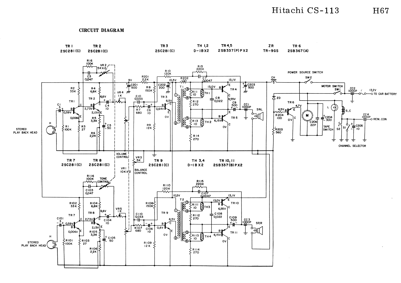 Hitachi CS-113 Service manual