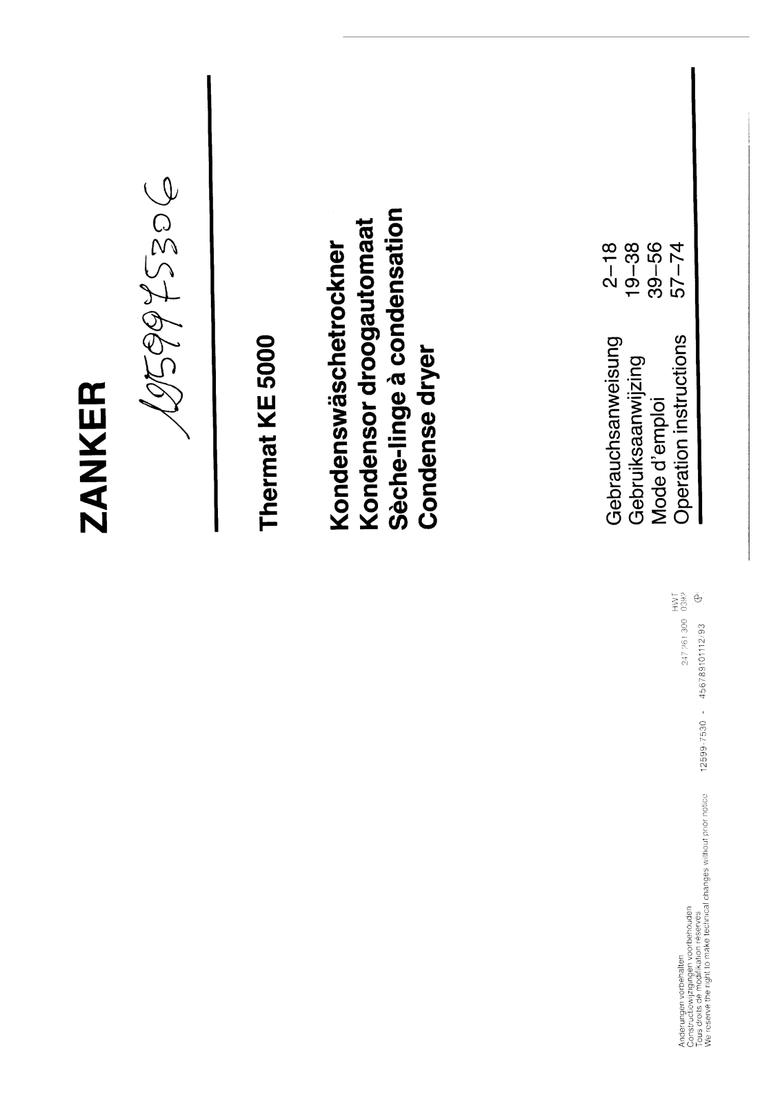 ZANKER KE5000 User Manual