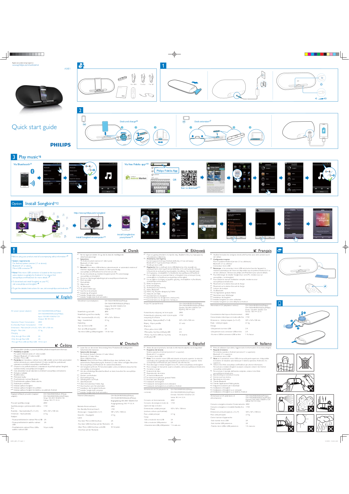 Philips AS851 Quick start guide