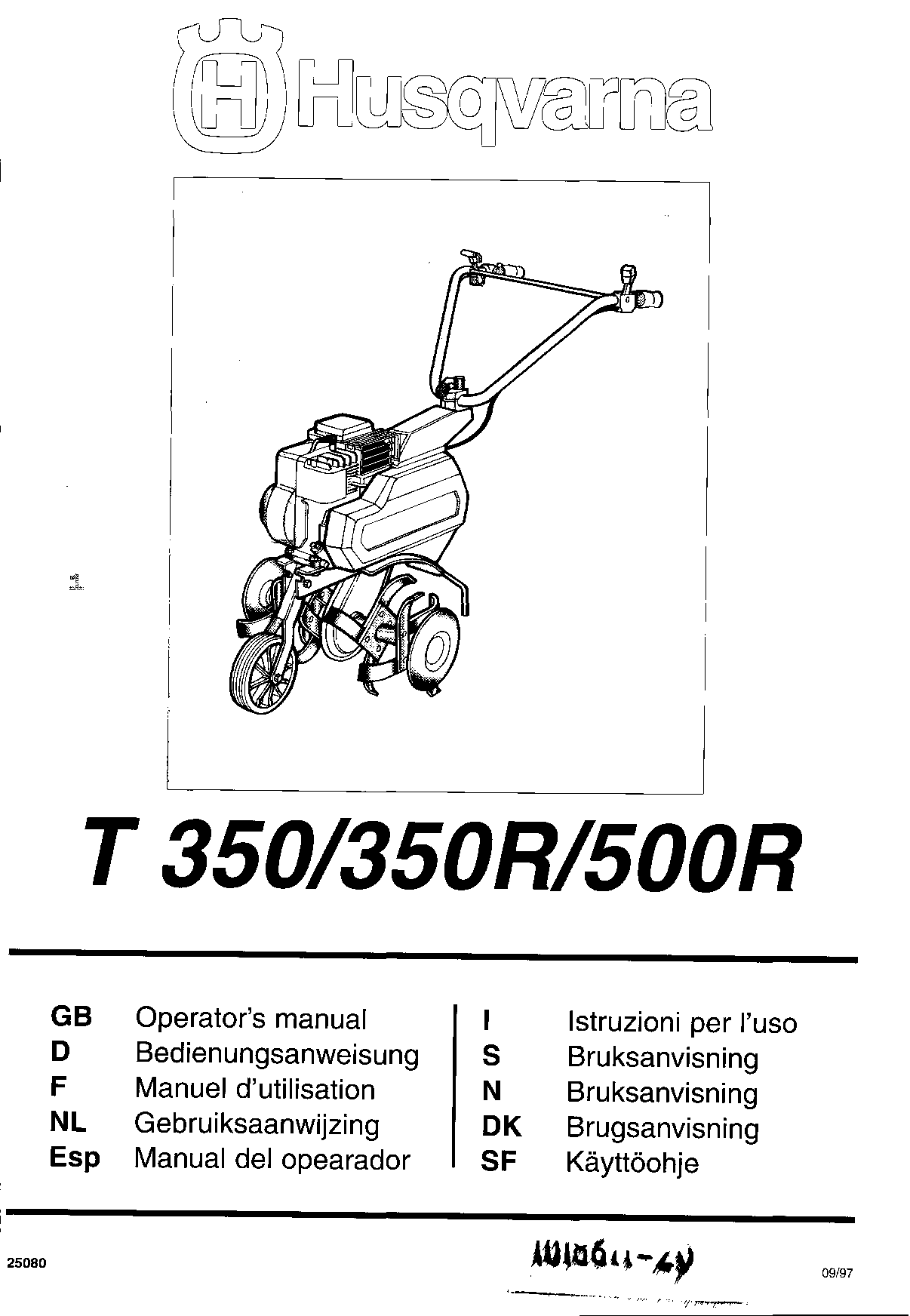 Husqvarna T 350R, T 350 User Manual