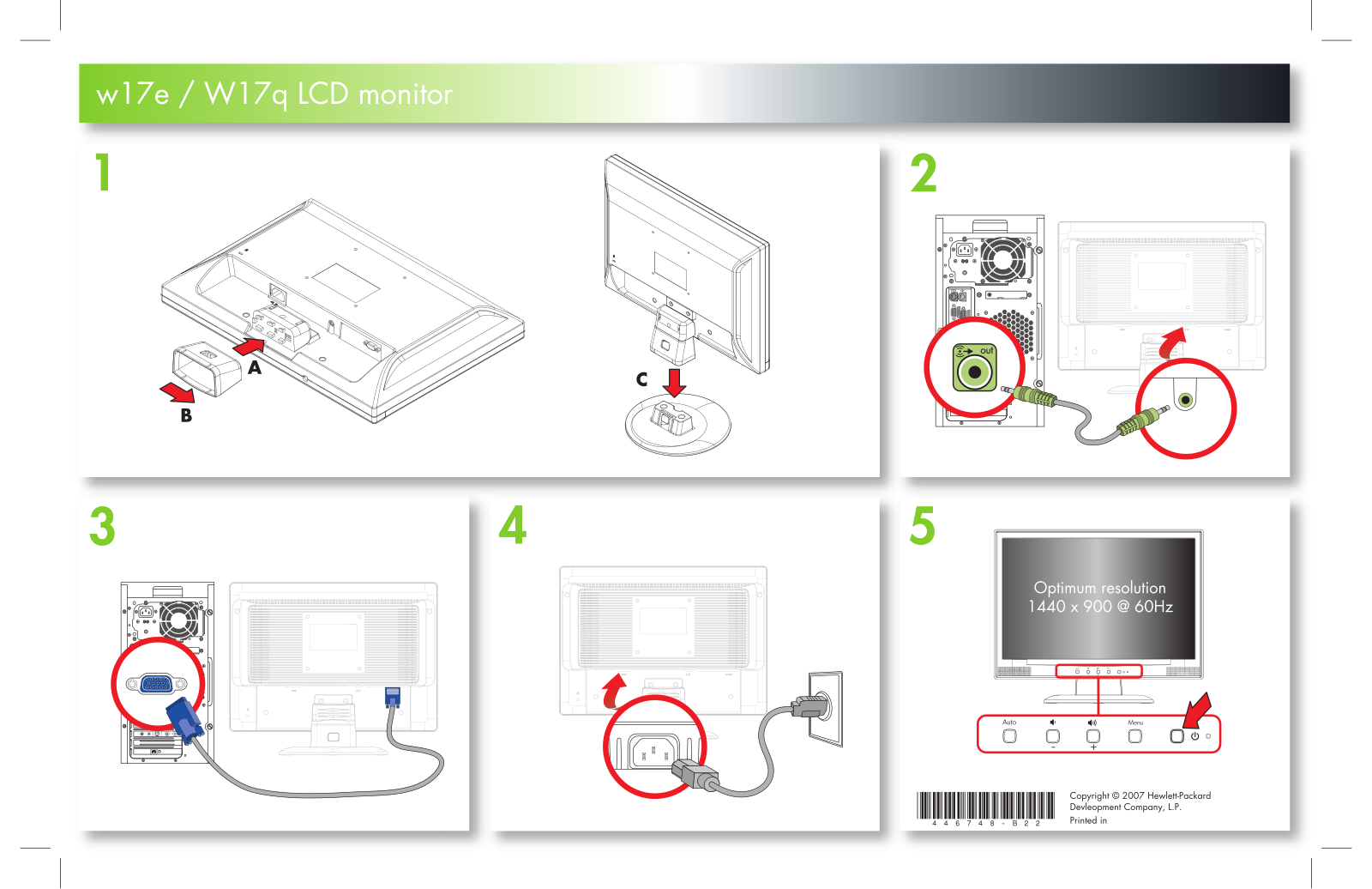 HP Compaq W17q Setup Poster