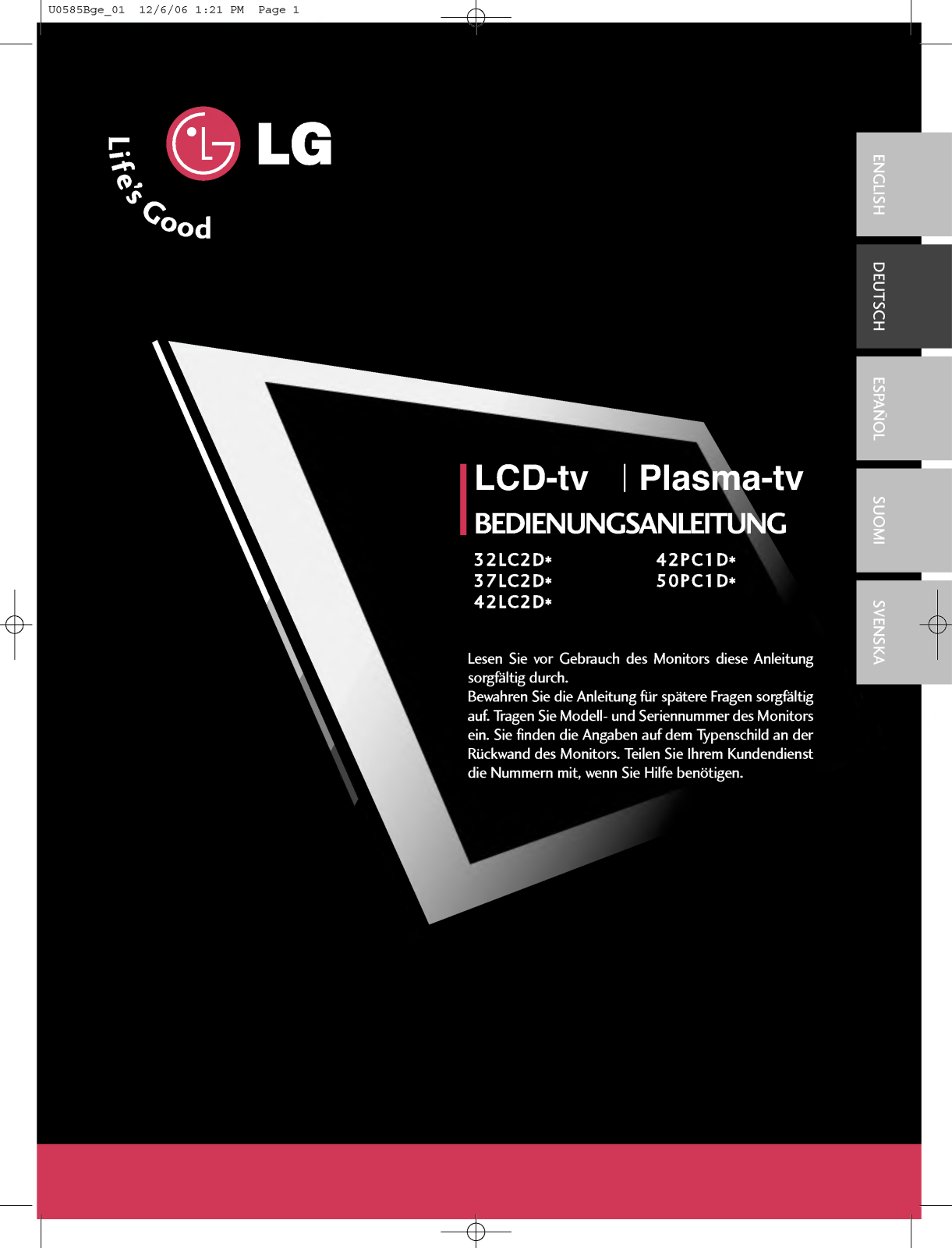 Lg 42LC2D User Manual