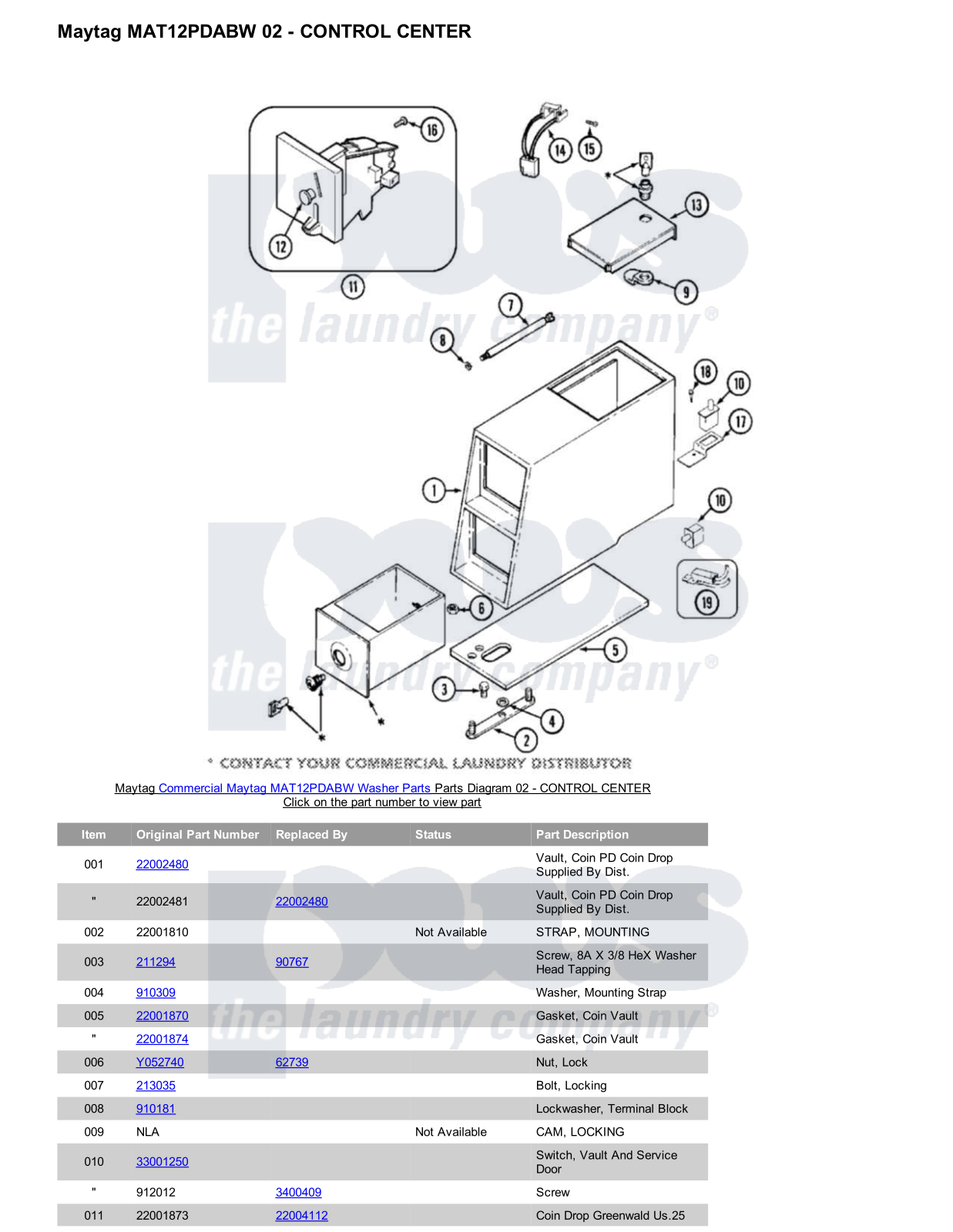 Maytag MAT12PDABW Parts Diagram