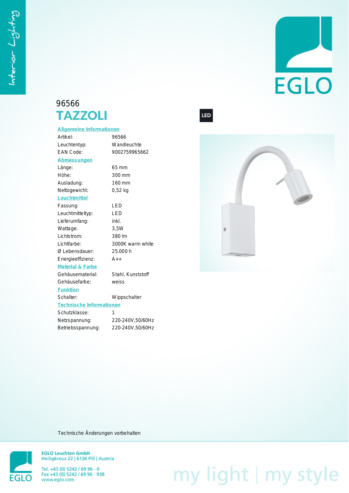 Eglo 96566 Service Manual