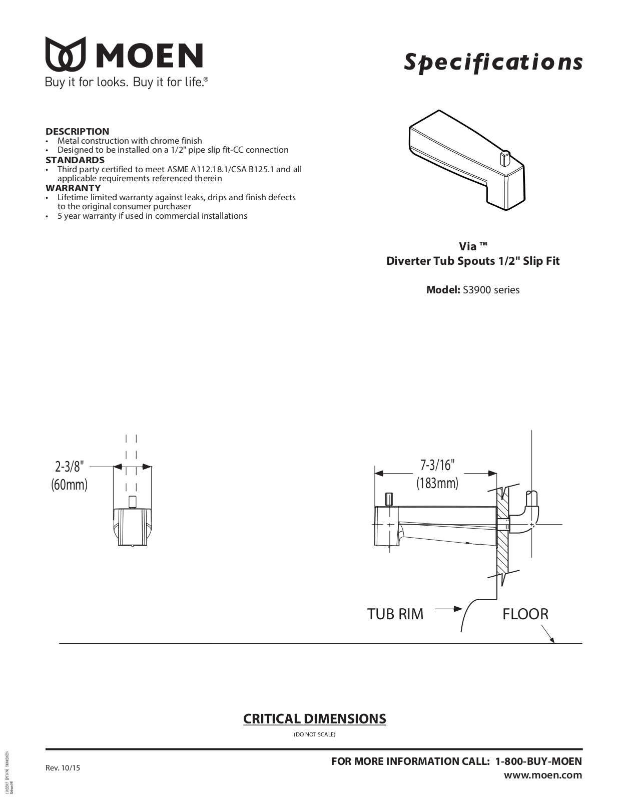 Moen NDPF1603 Specifications - ManualMachine.com
