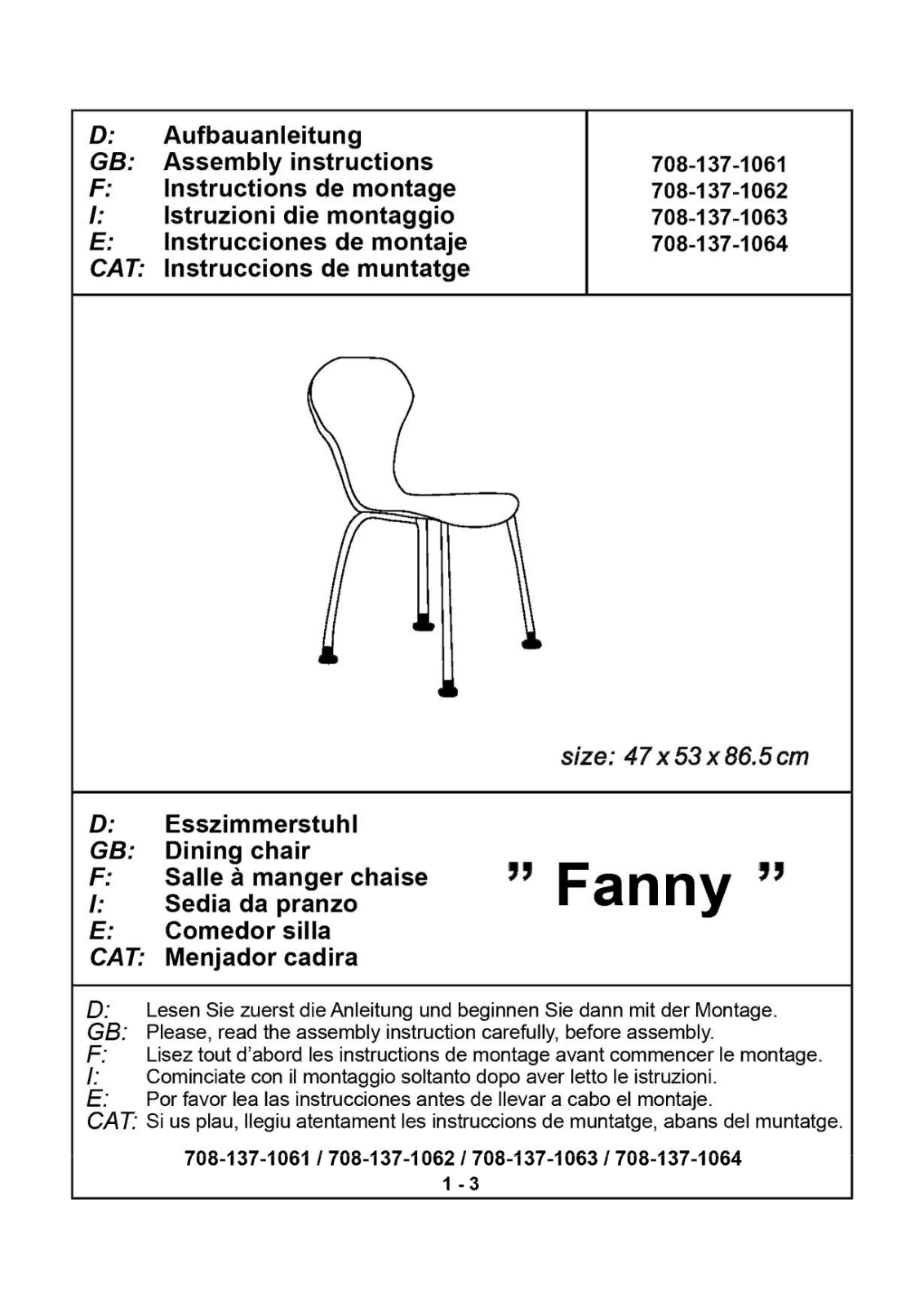 JYSK Fanny User Manual