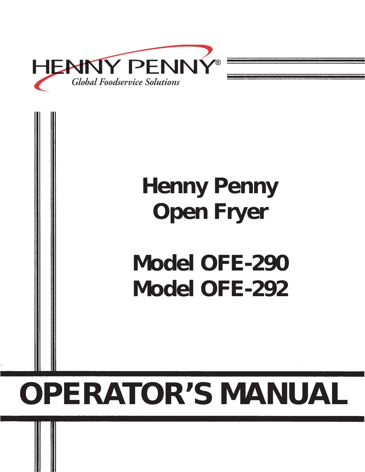 Henny Penny OFE-290, OFE-292 Operation Manual