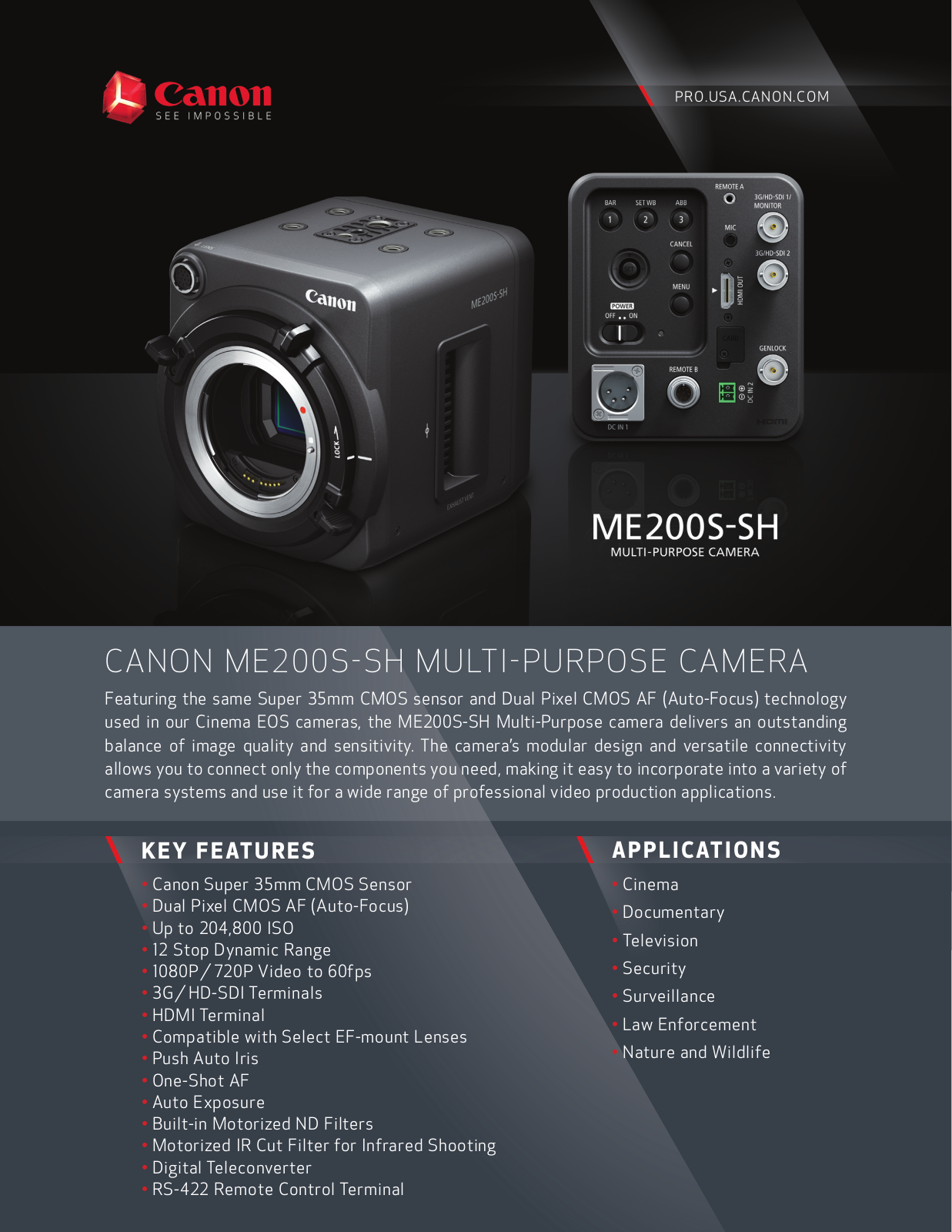 Canon ME200S-SH Specifications