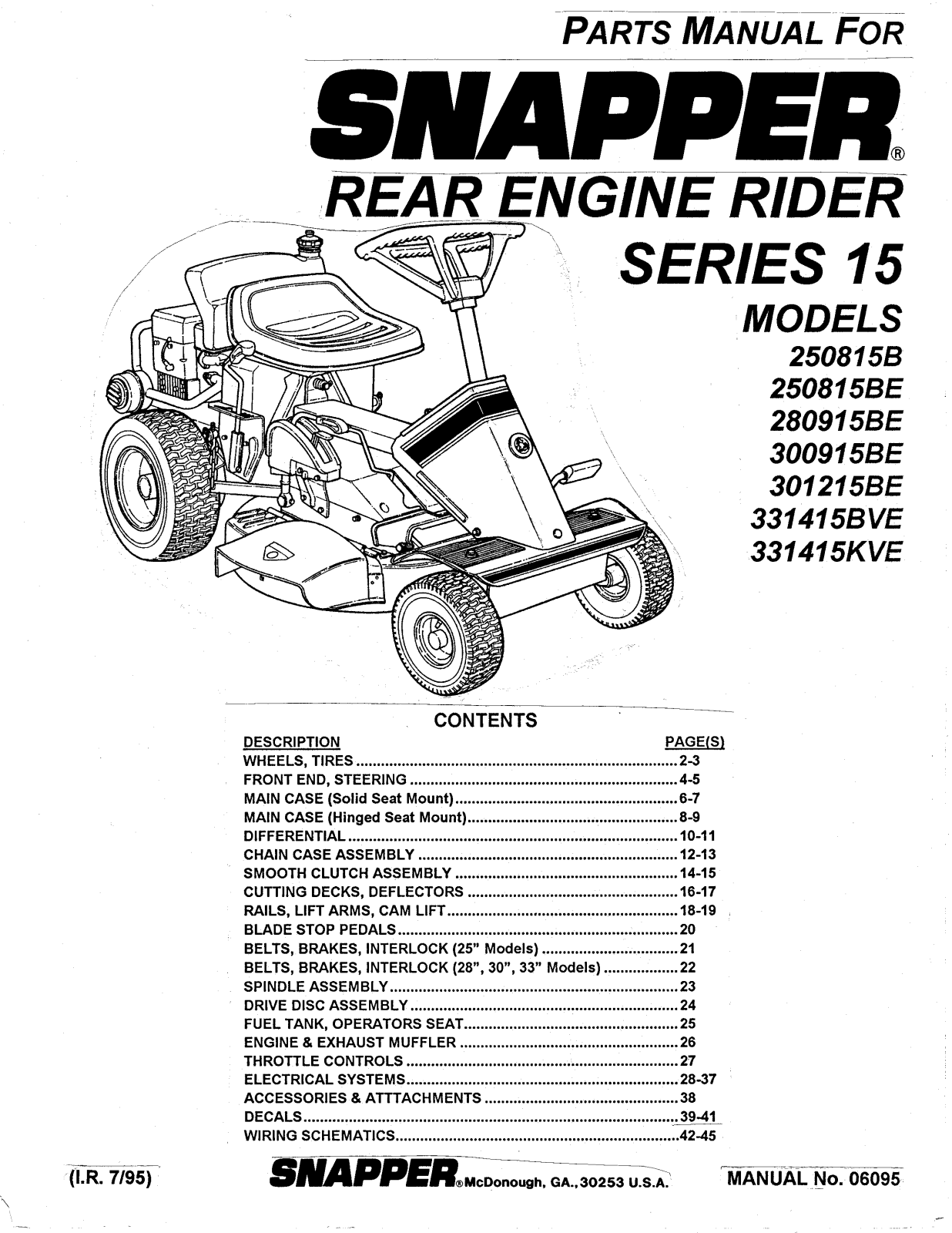 Snapper 250815BE, 301215BE, 280915BE, 300915BE User Manual