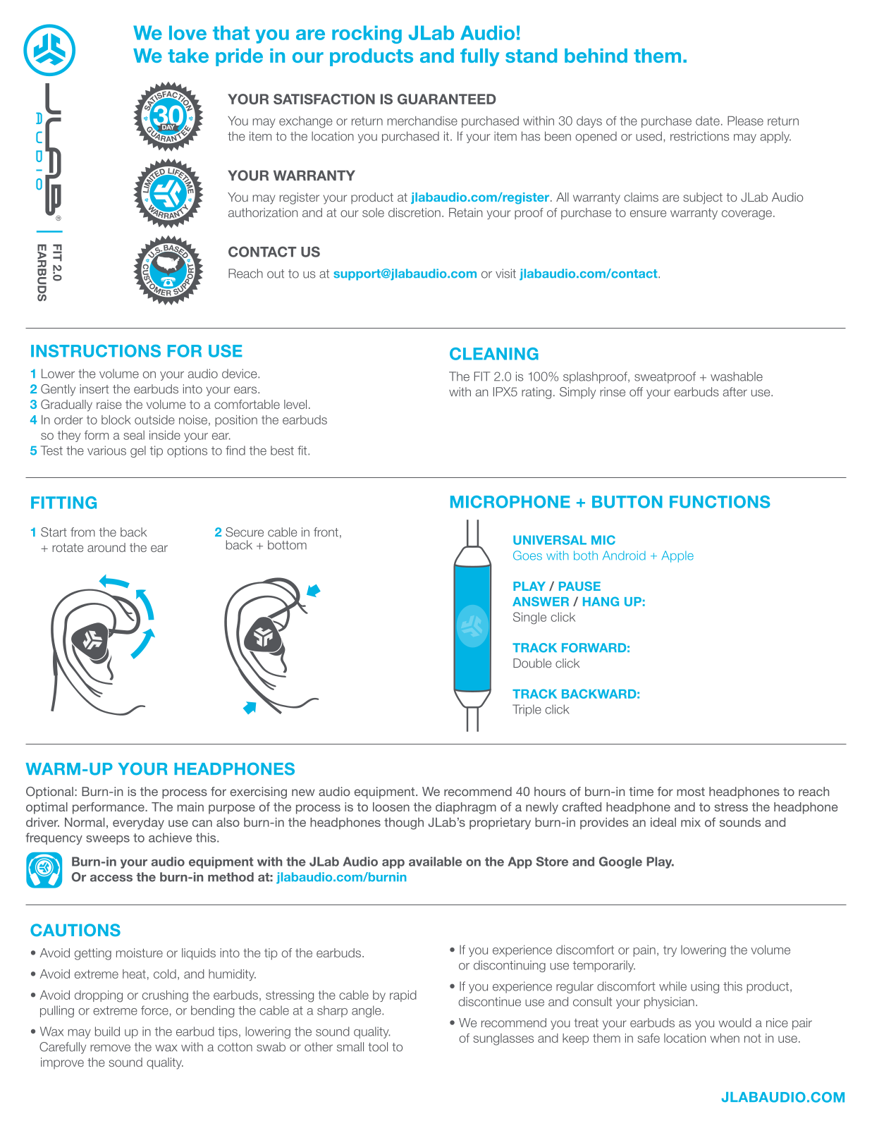 Jlab Audio FIT 2.0 User Manual