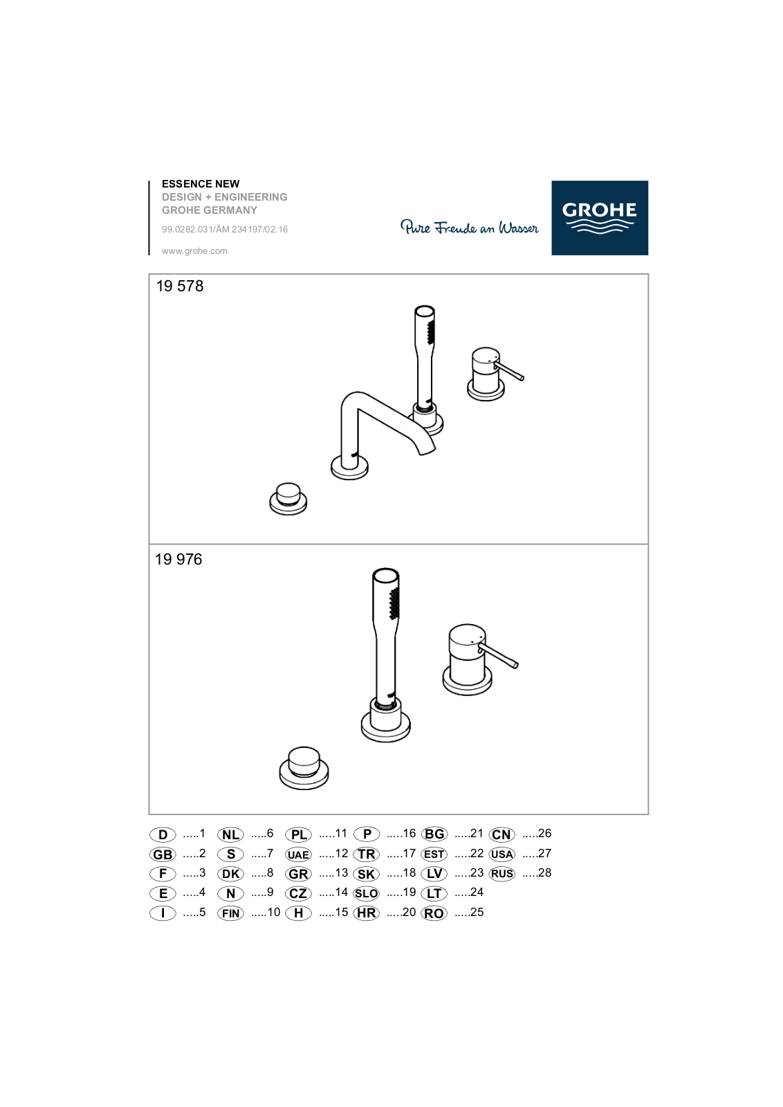 GROHE 19 578, 19 976 User guide - ManualMachine.com