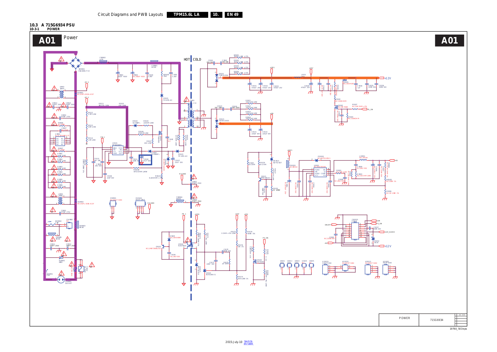 Philips 715G6934 PSU Schematic