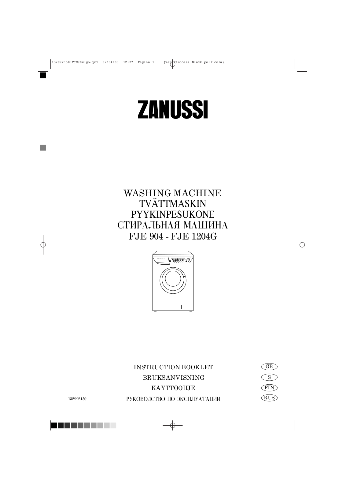 Zanussi FJE 1204G User Manual