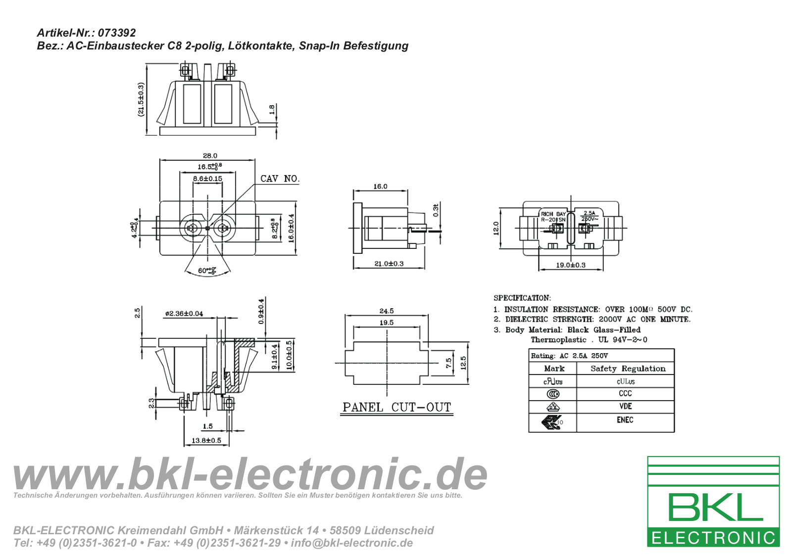BKL B-AC 073392 Datasheet - ManualMachine.com