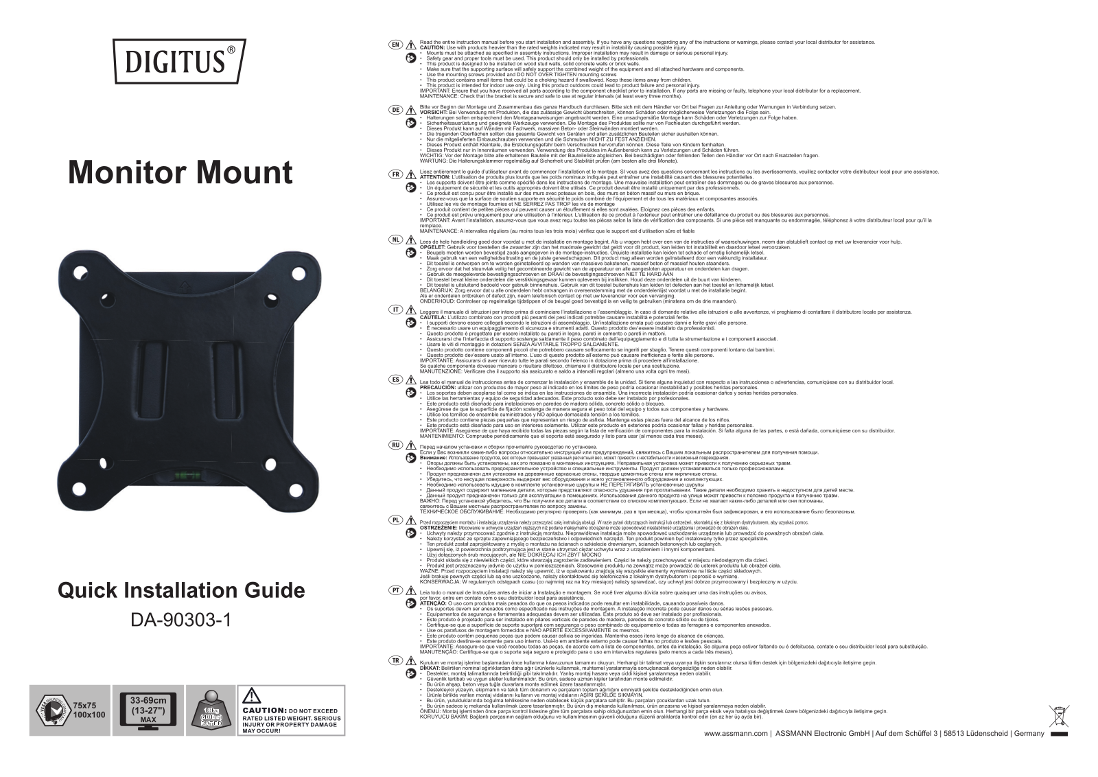 Digitus DA-90303-1 operation manual