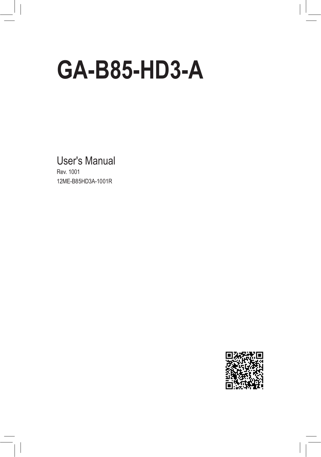 Gigabyte GA-B85-HD3-A User Manual