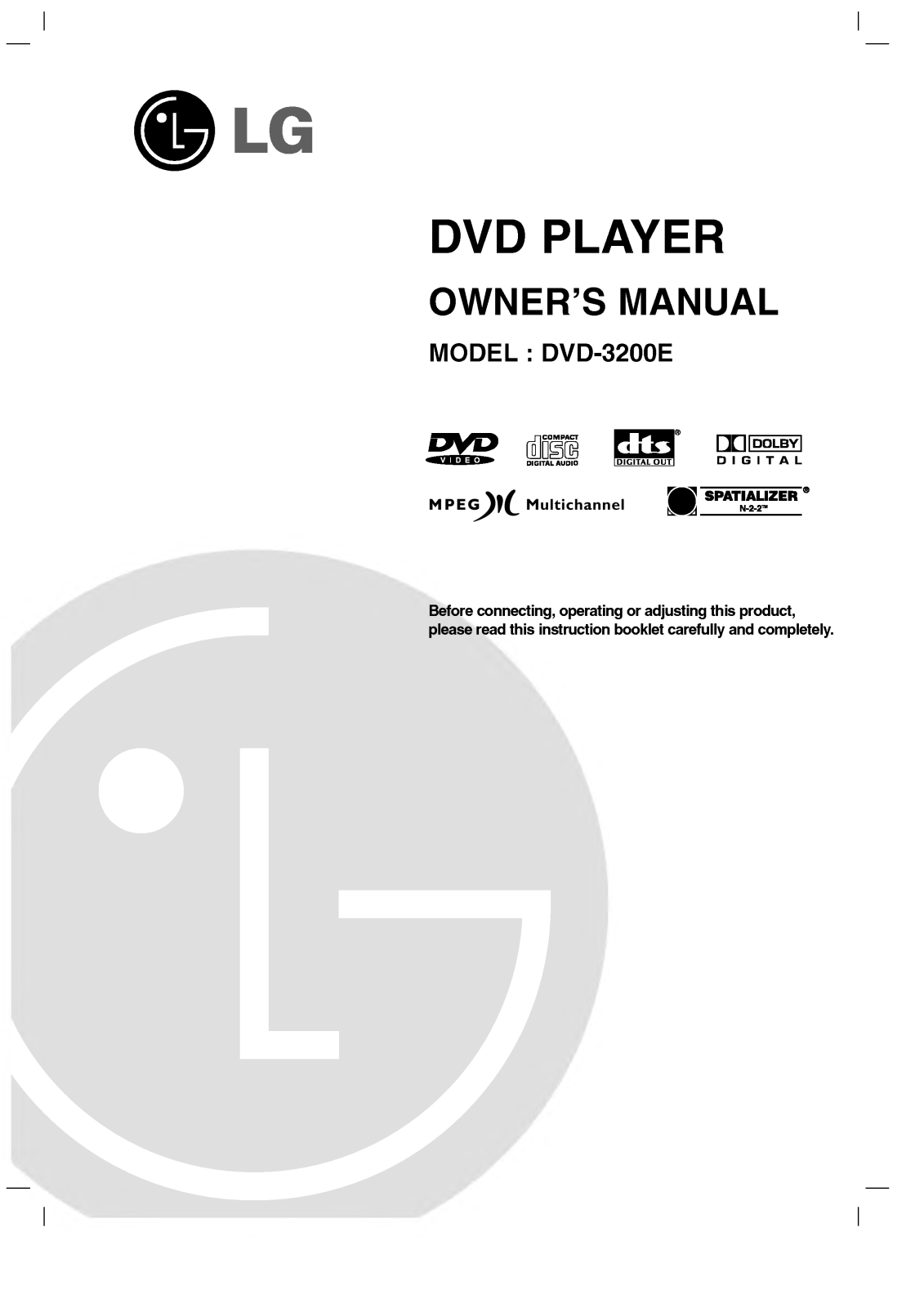 LG DVD3200EC User Manual