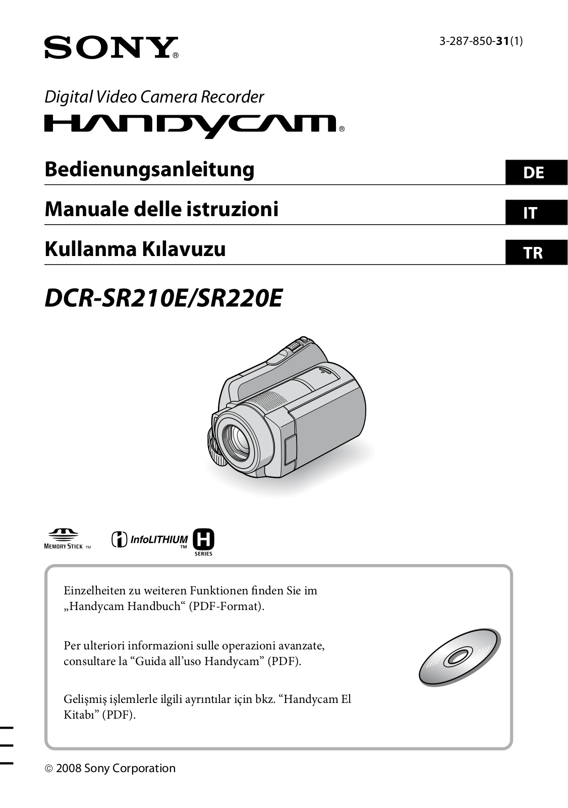 Sony DCR-SR220E, DCR-SR210E User Manual