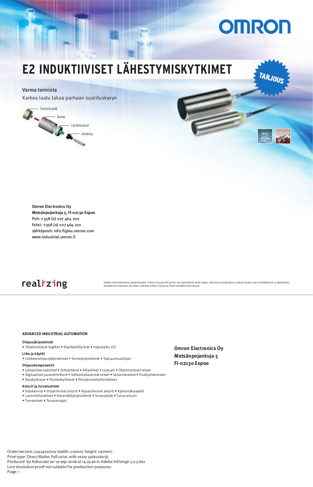 Omron E2 DATASHEET