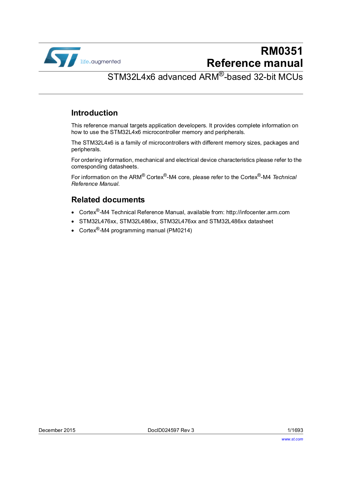 Datasheet STM32L4x6 Datasheet (ST) - ManualMachine.com