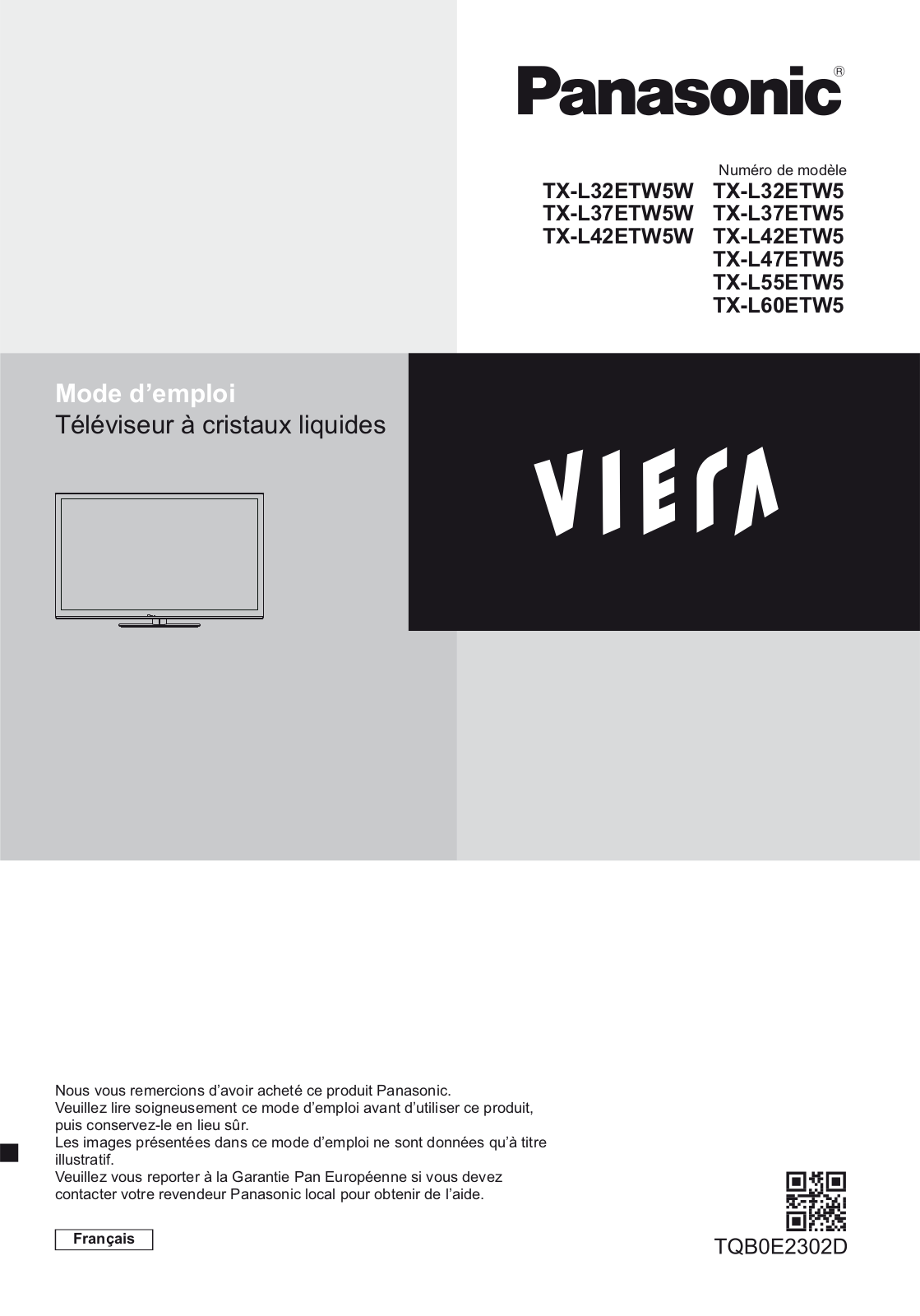 PANASONIC TX-L60ETW5 User Manual