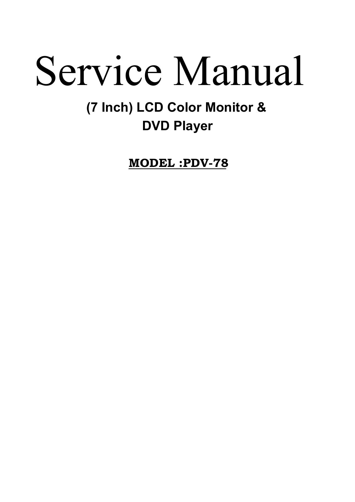 MPMan PDV-78 Service Manual