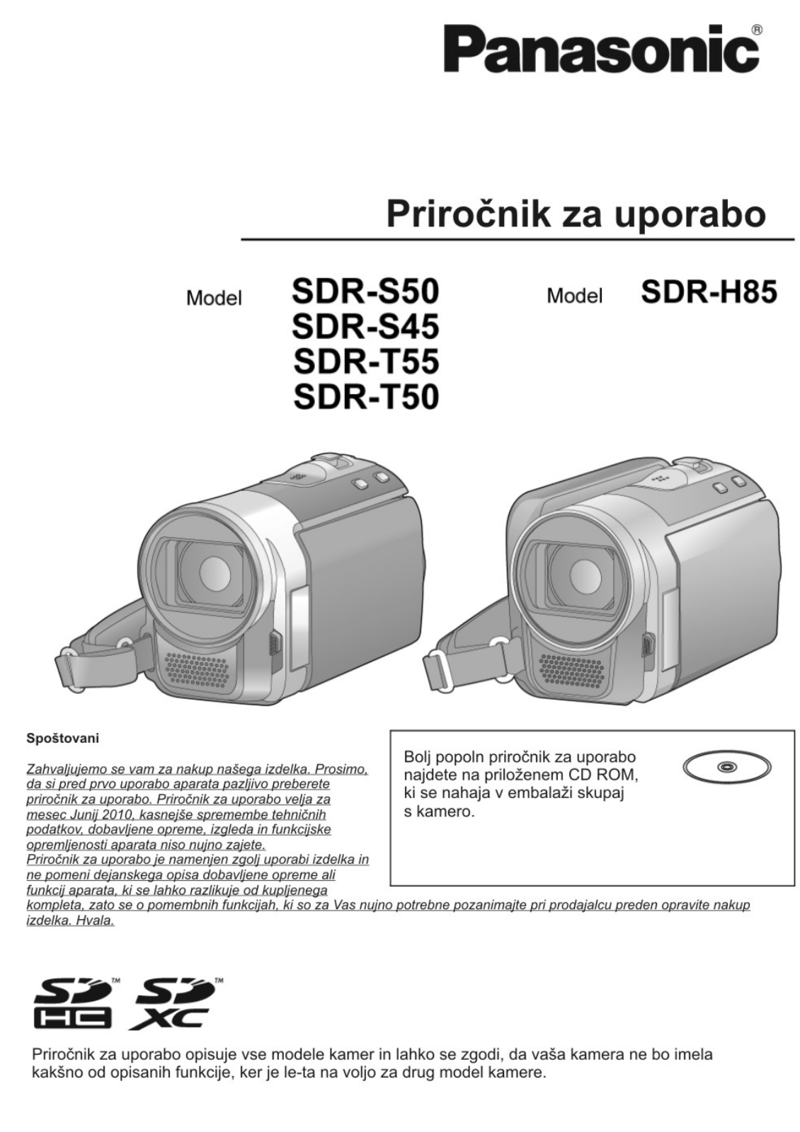 Panasonic SDR-T55, SDR-T50, SDR-S50, SDR-S45, SDR-H85 User Manual