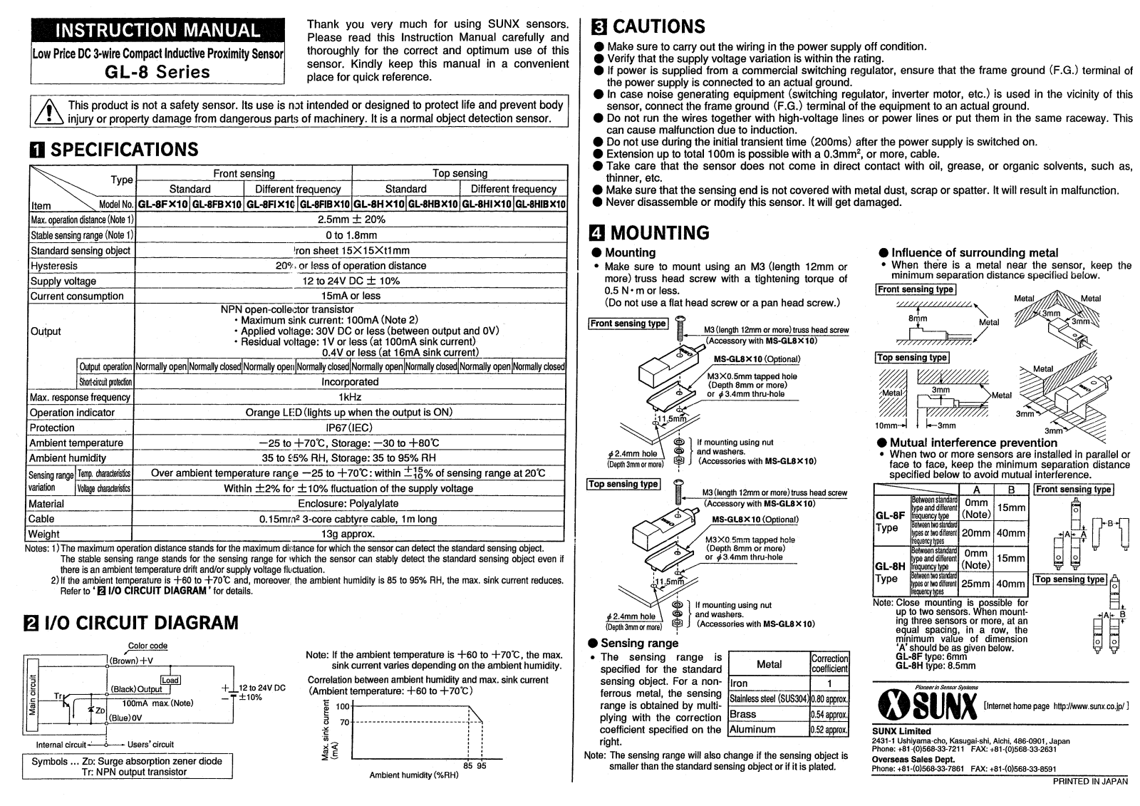 Panasonic GL-8FBx10 Installation  Manual