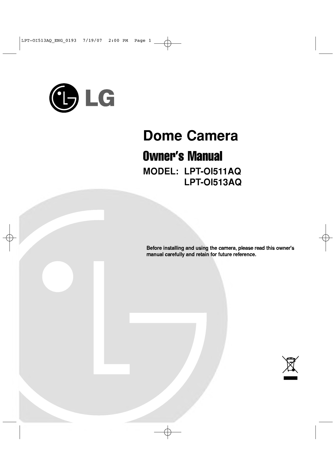 LG LPT-OI513AQ User Manual