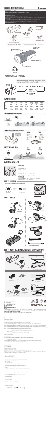 Giant RECONHL1600 User Manual