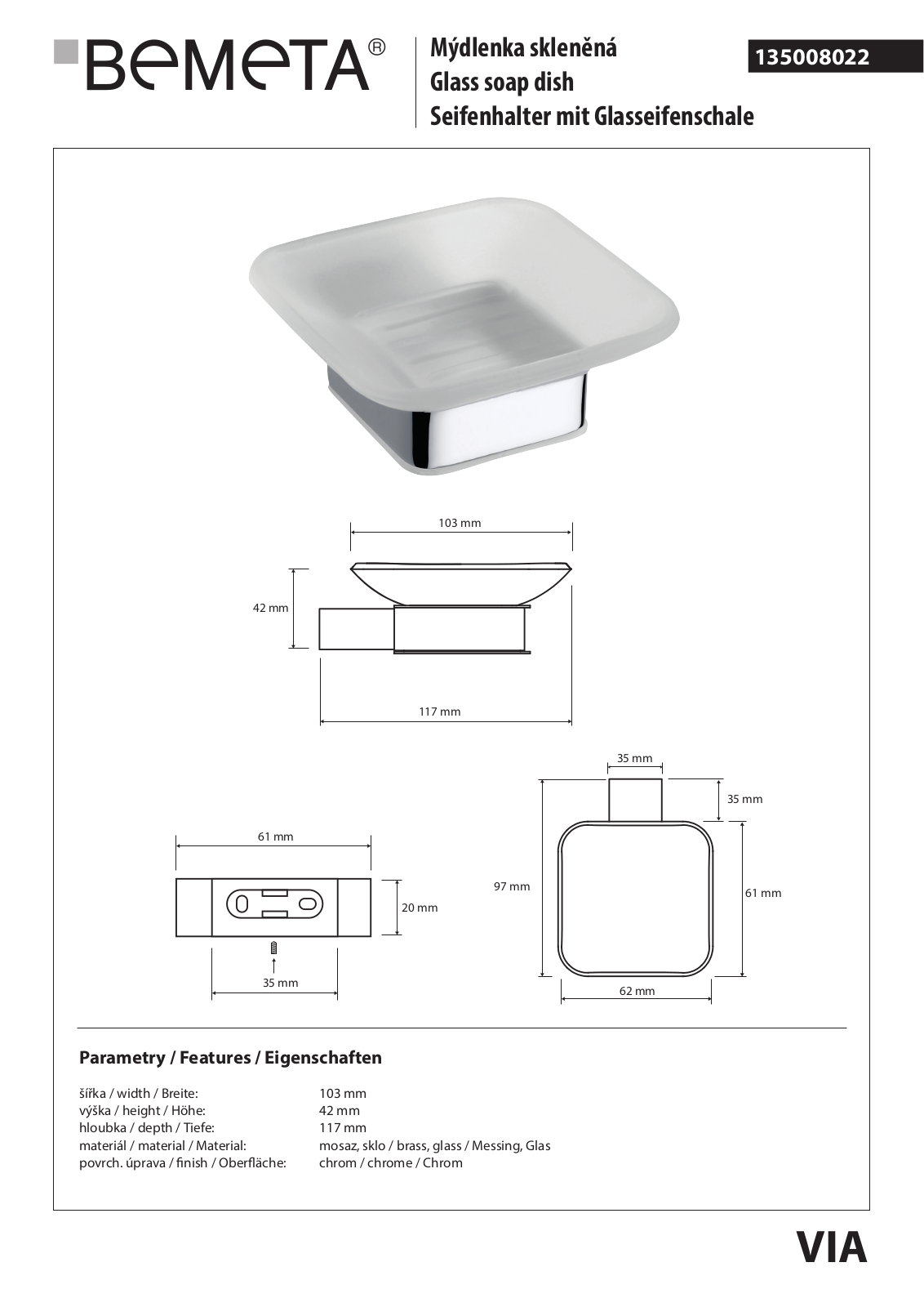 Bemeta Via 135008022 User guide