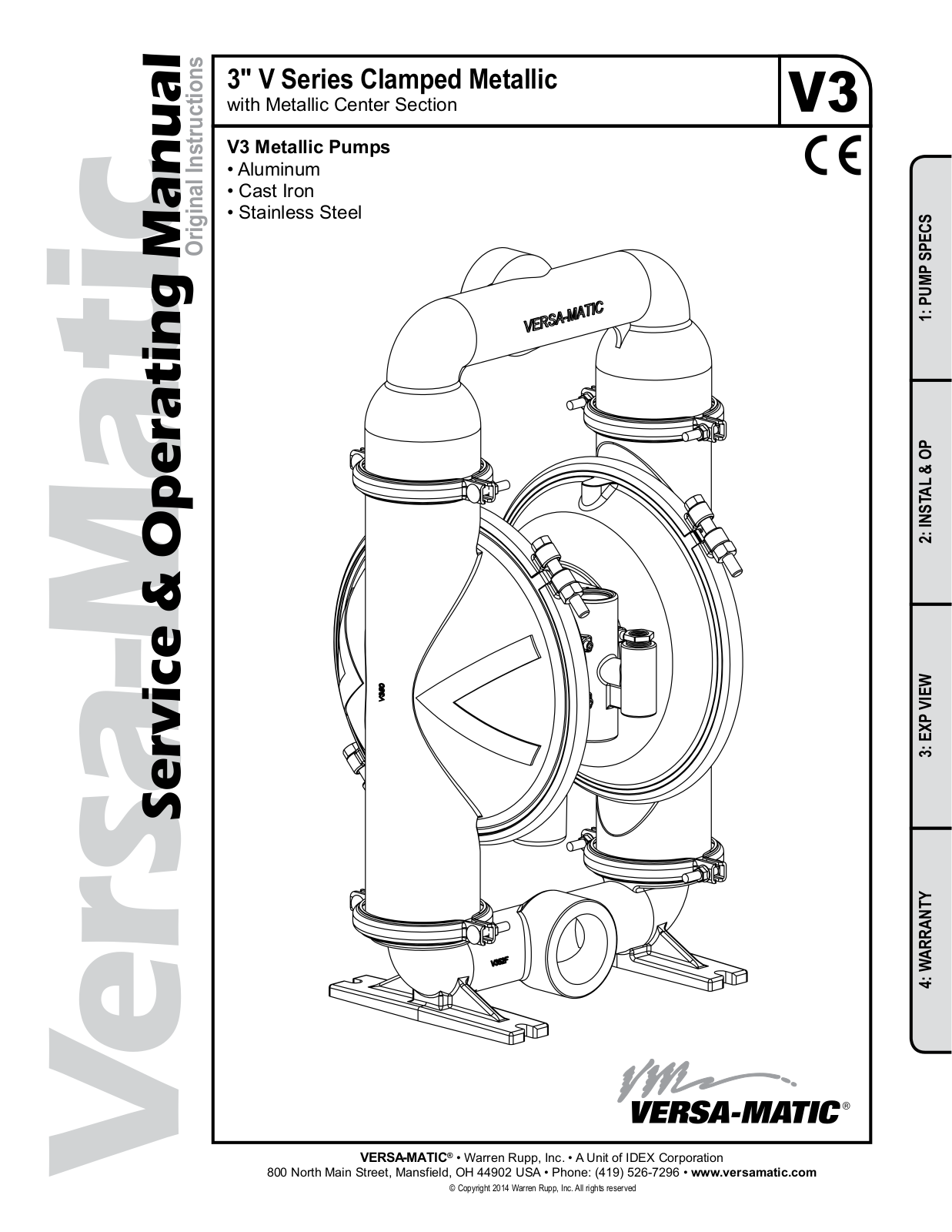 Versa-Matic 3 V Series Clamped Metallic User Manual