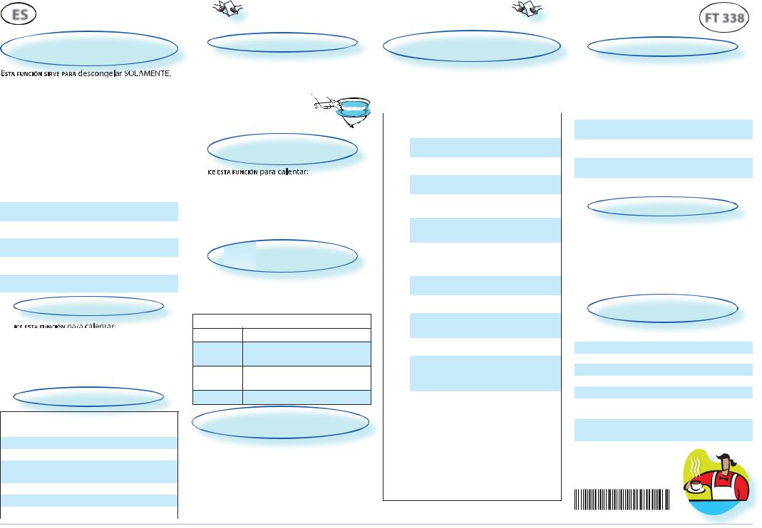 Whirlpool FT 338 SB, FT 338 WH PROGRAMS SHEET