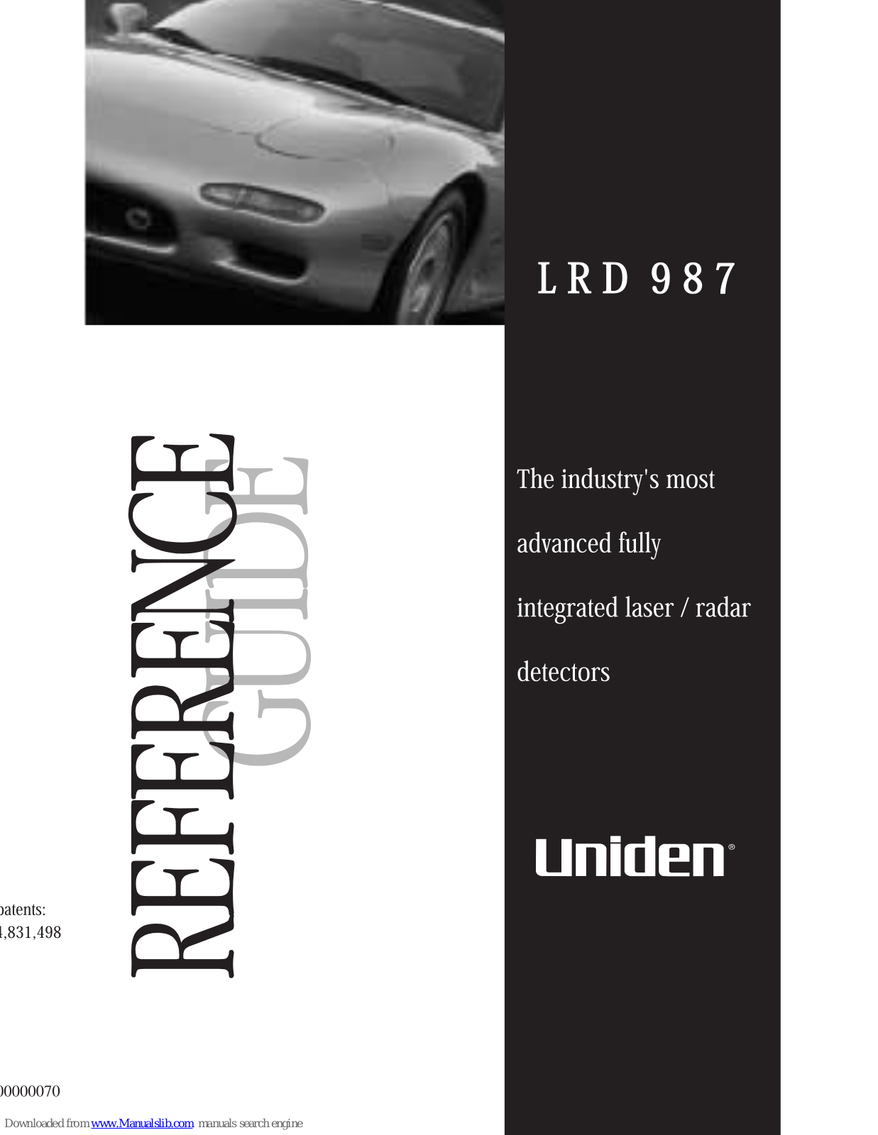 Uniden LRD987 Reference Manual