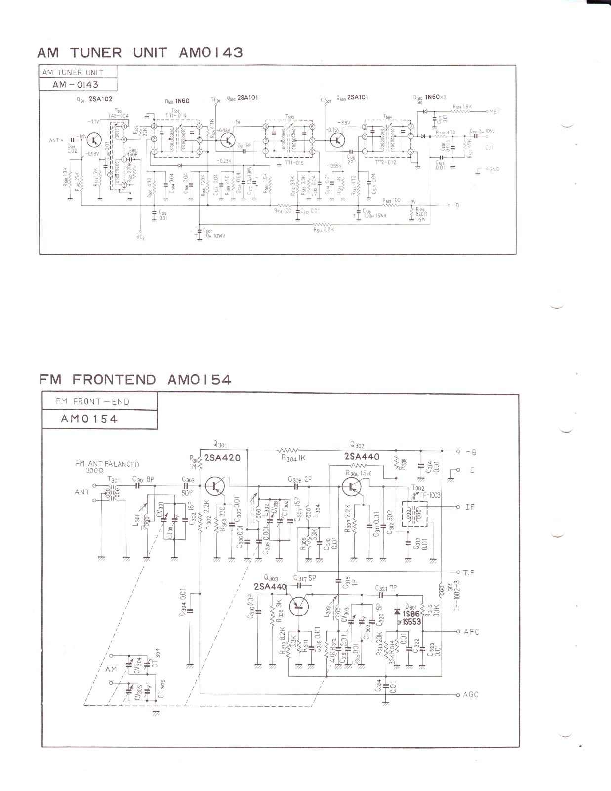 Pioneer AM-0143, AM-0154 Schematic