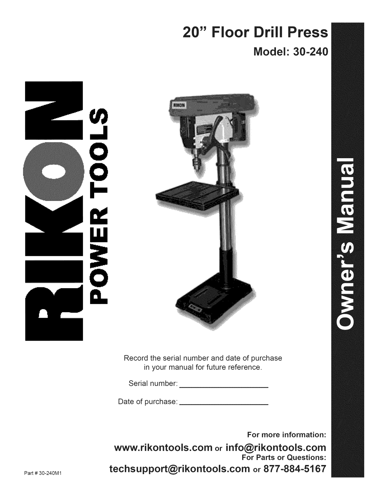 Rikon 30-240 Owner’s Manual