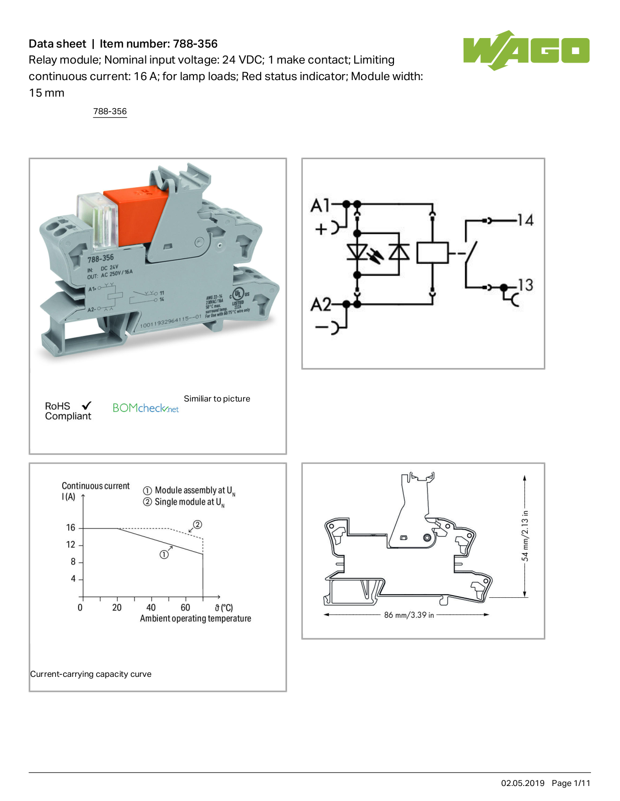 Wago 788-356 Data Sheet