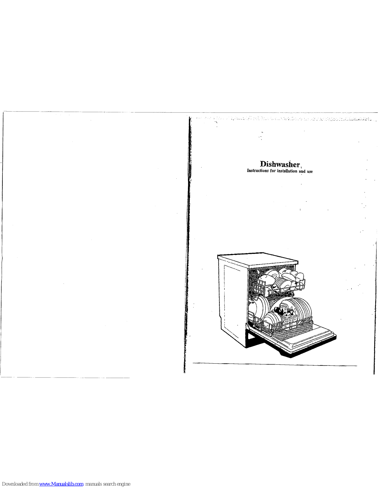 Smeg Dishwasher CSE64W, KL.LVI04, LSF952B, PL418, PL418EB Instructions For Installation And Use Manual