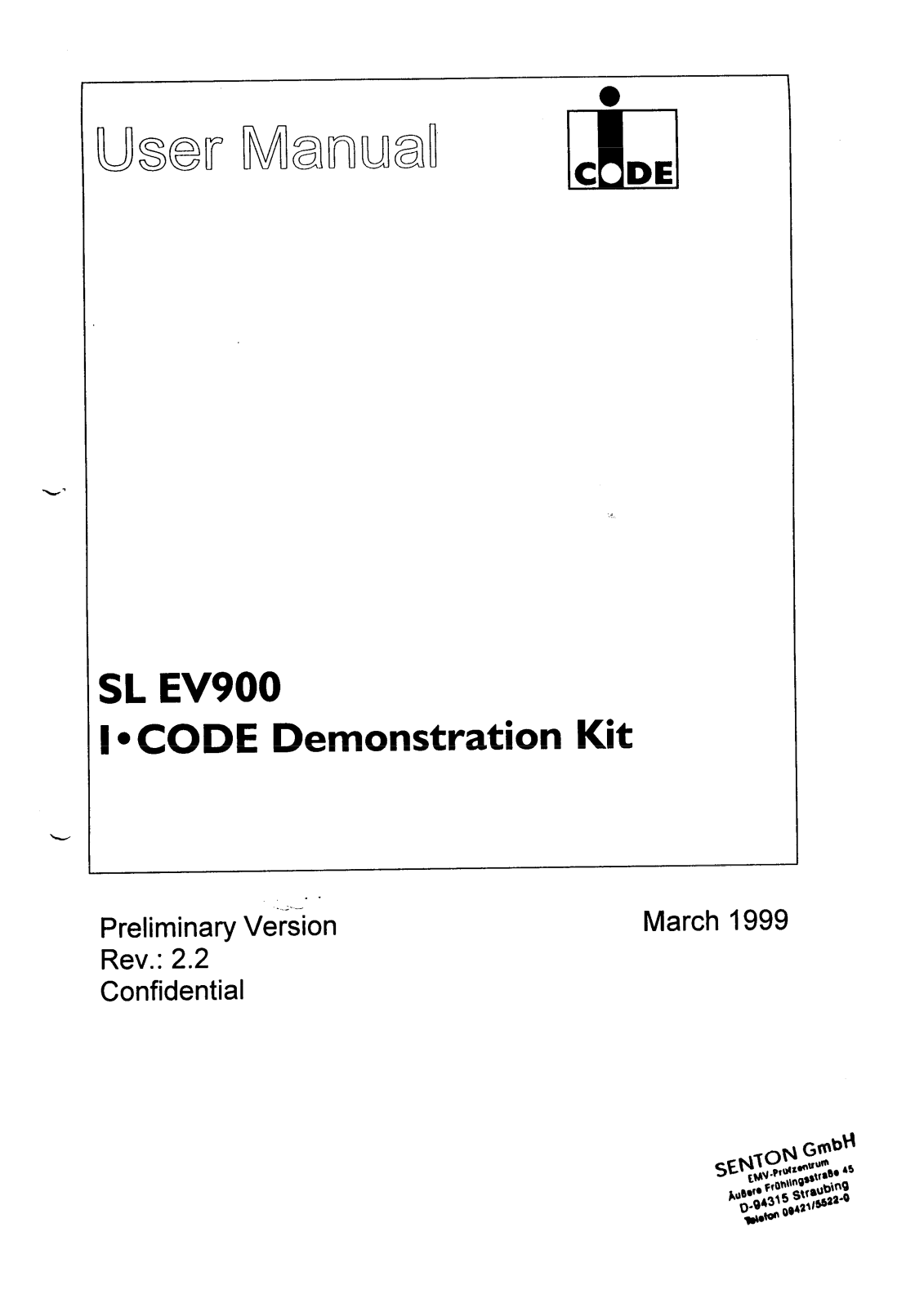 NXP Austria ICODE-SLEV900 User Manual